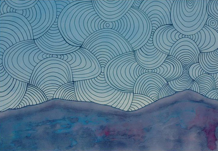 Abstract blue painting