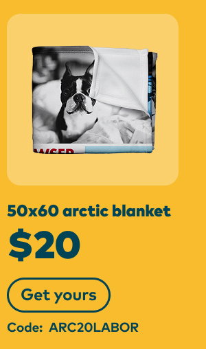 50x60 arctic blanket $20. Code: ARC20LABOR. Get yours.