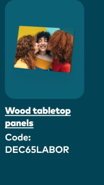 Wood tabletop panels. Code: DEC65LABOR.