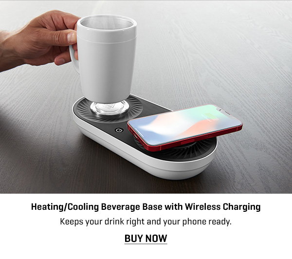 Heating/Cooling Beverage Base with Wireless Charging by Sharper Image