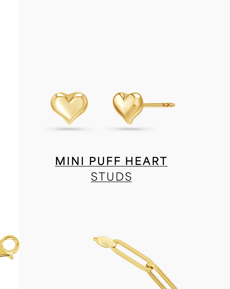 Mini Puff Heart Studs