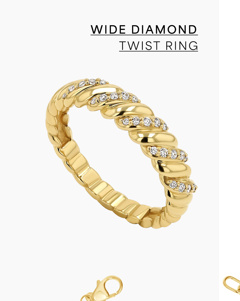 Wide Diamond Twist Ring