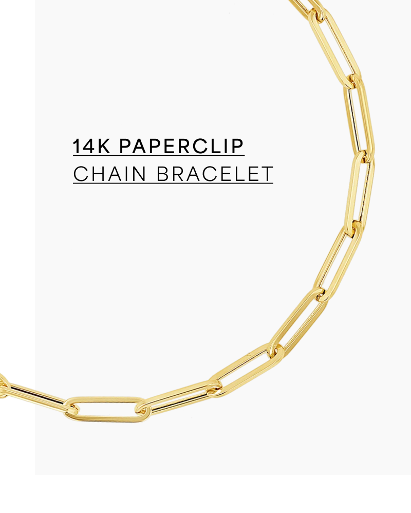 14K Paperclip Chain Bracelets