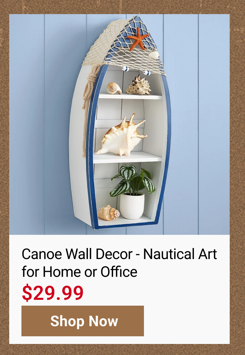 Canoe Wall Decor - Nautical Art for Home or Office