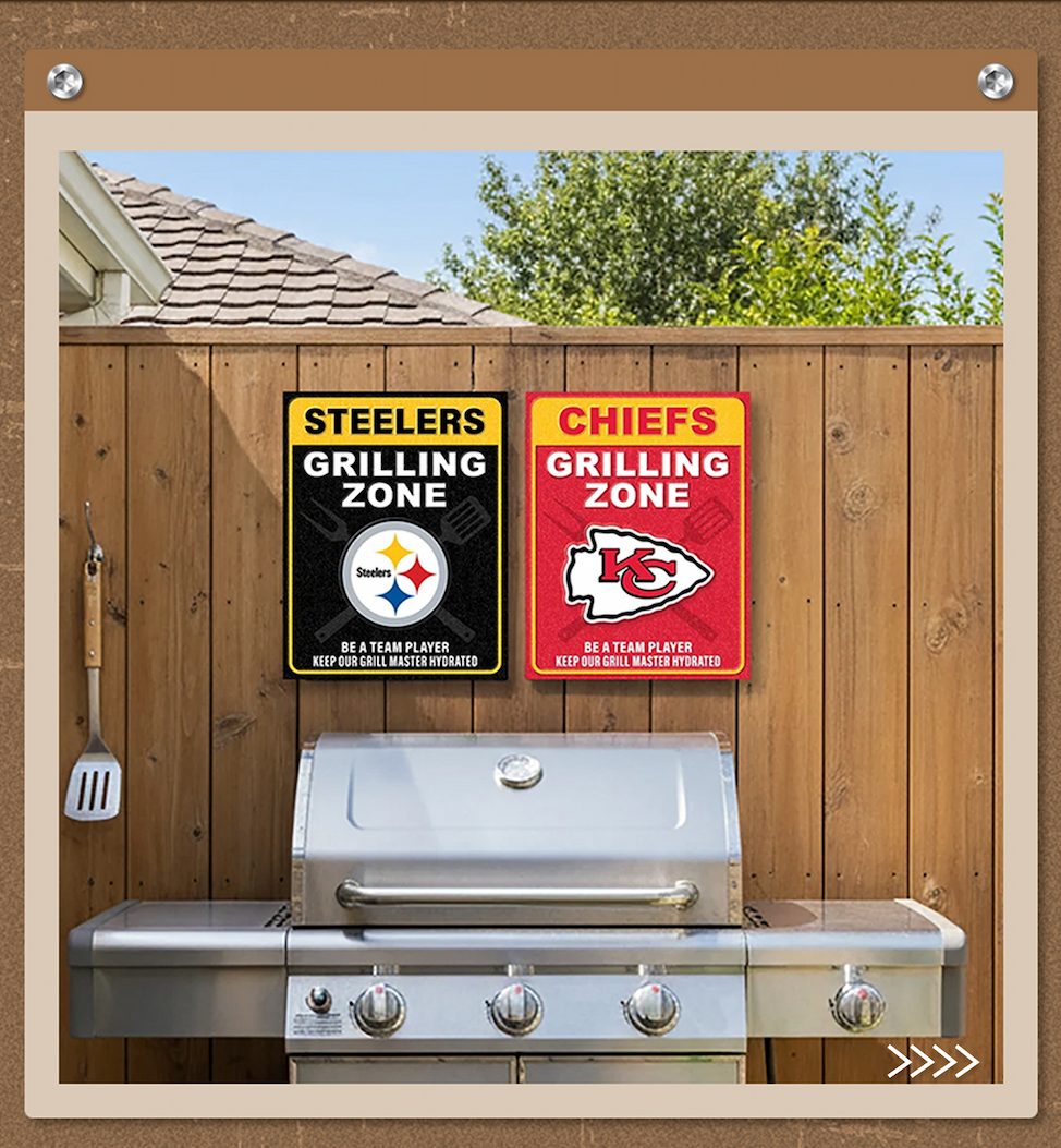 NFL Grill Zone Metal Sign