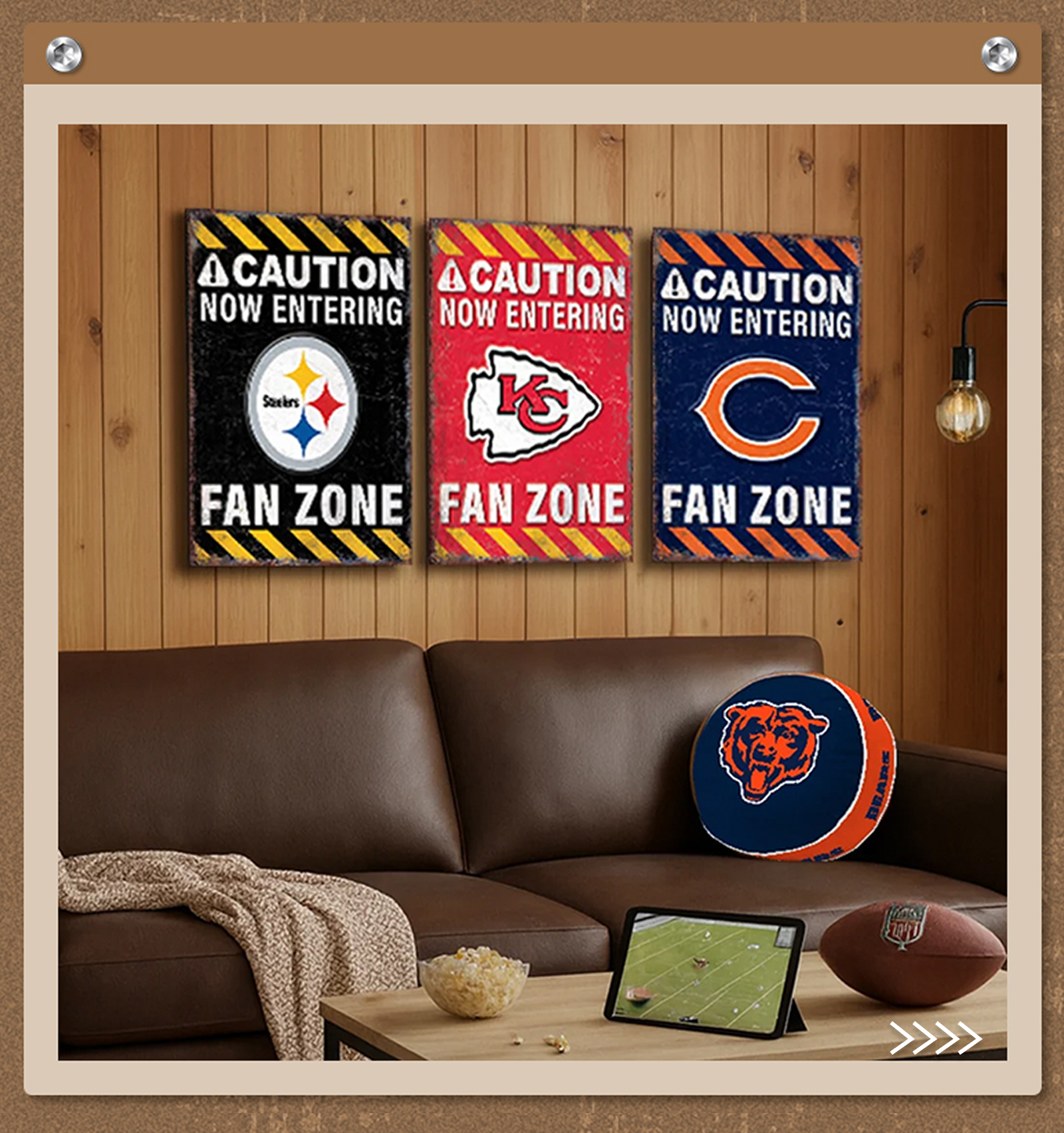NFL Fan Zone Metal Sign