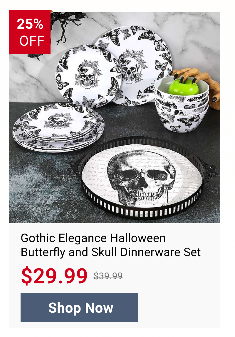 Gothic Elegance Halloween Butterfly dinnerware set