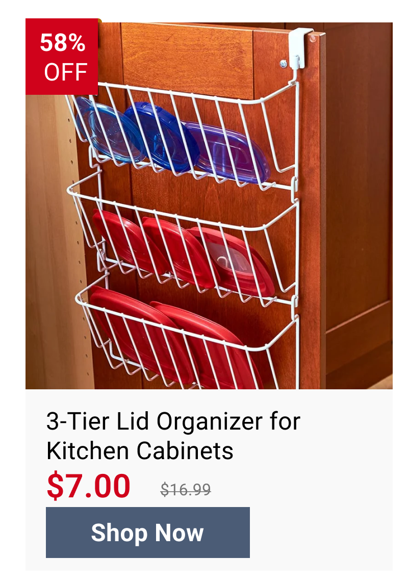 3-Tier Lid Organizer for Kitchen Cabinets