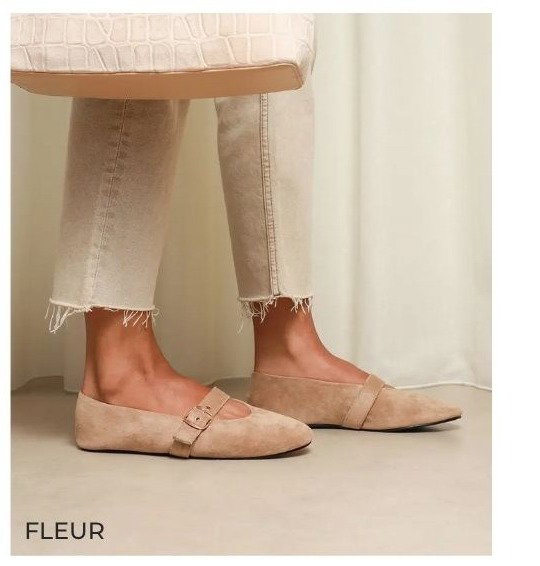 Fleur beige ballet pump 