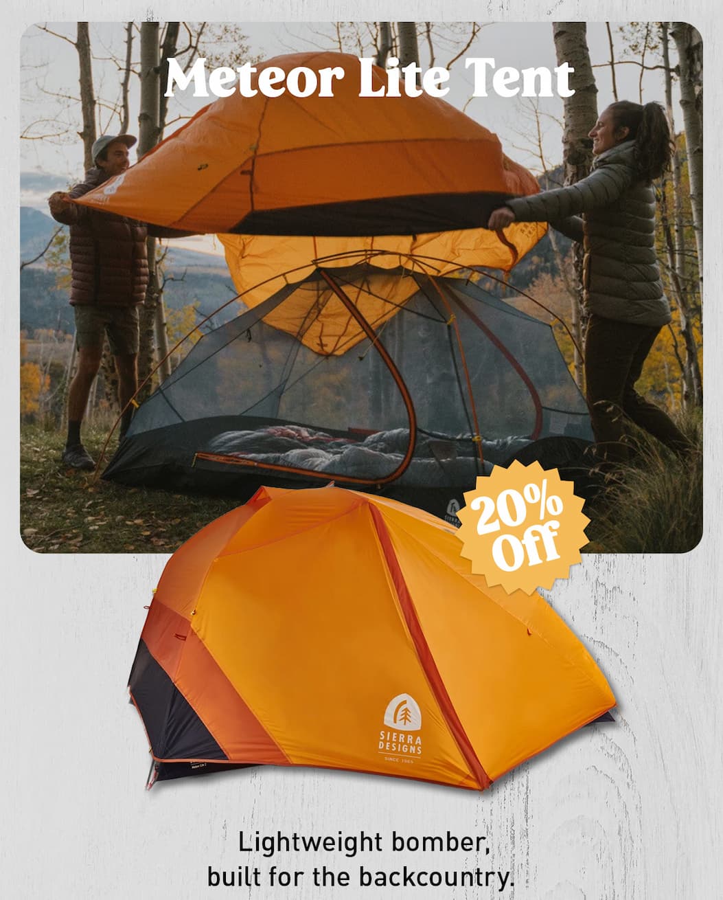 Shop Meteor Lite Tent with 20% off