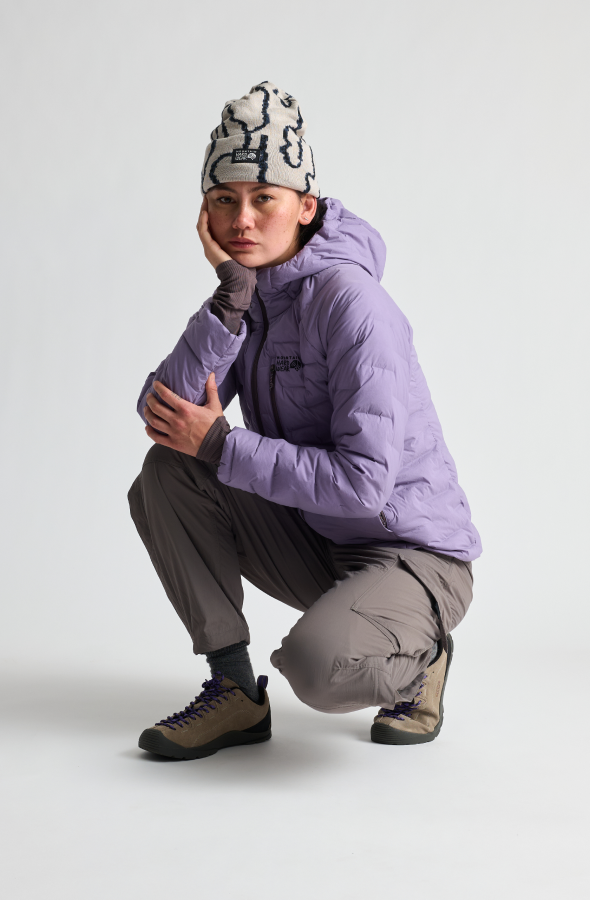Model in the StretchDown™ Hoody.