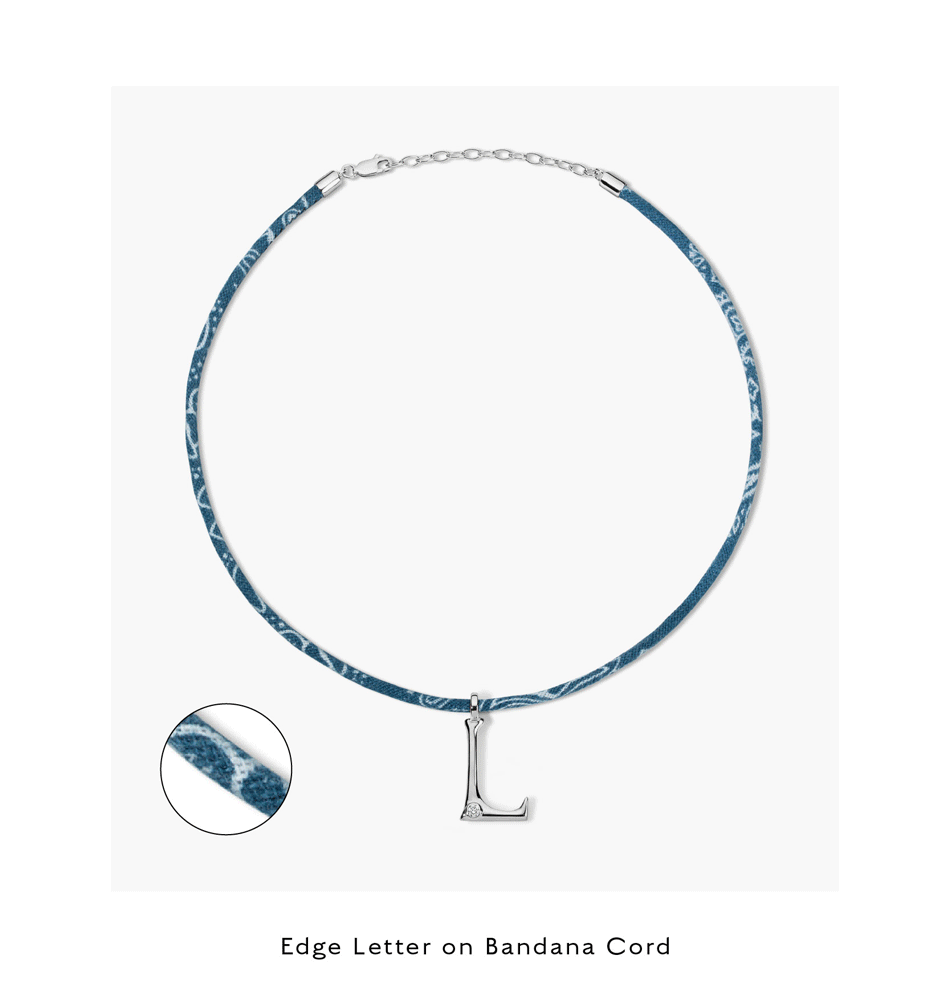 Edge Letter on Bandana Cord