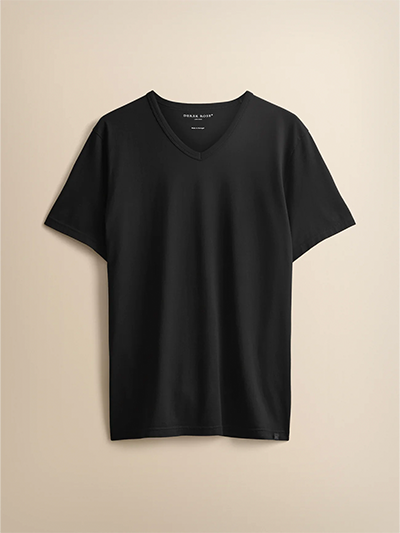 Men's Basel V-Neck T-Shirt in Black