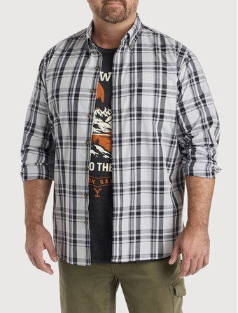 Easy-Care Large Plaid Sport Shirt