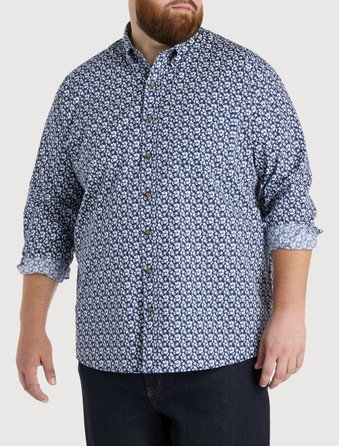 Easy-Care Floral Print Sport Shirt
