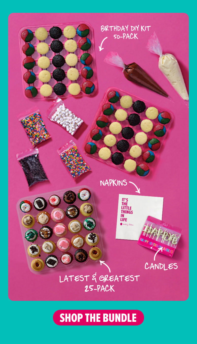 DIY Birthday Cupcake Decorating Bundle: Birthday DIY Kit 50-Pack, Latest & Greatest 25-Pack, candles, and napkins. Shop the bundle!