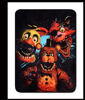 Five Nights at Freddy's Distressed Animatronics Fleece Blanket