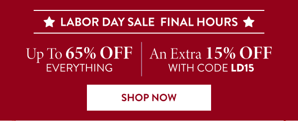 Up To 65% Off Everything | An Extra 15% Off With Code: LD15 | Shop Now