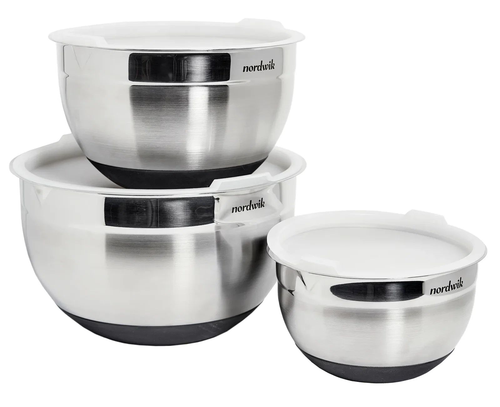 Bowls with lids Premium 3 pieces Stainless steel