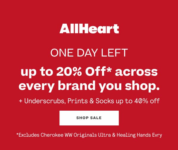 LAST FULL DAY | UP TO 20% OFF | SHOP NOW