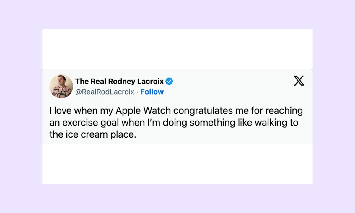 Apple Watch congratulating you for walking to ice cream shop