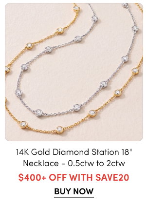 Morris & David 14K Gold Choice of Carat Weight Diamond Station 18" Necklace  $400+ Off with SAVE20