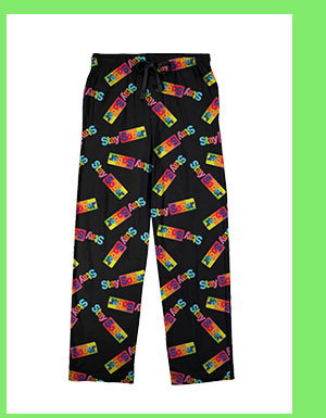 D'Aydrian Harding Black Multi-Color Stay Sober Logo Lounge Pants
