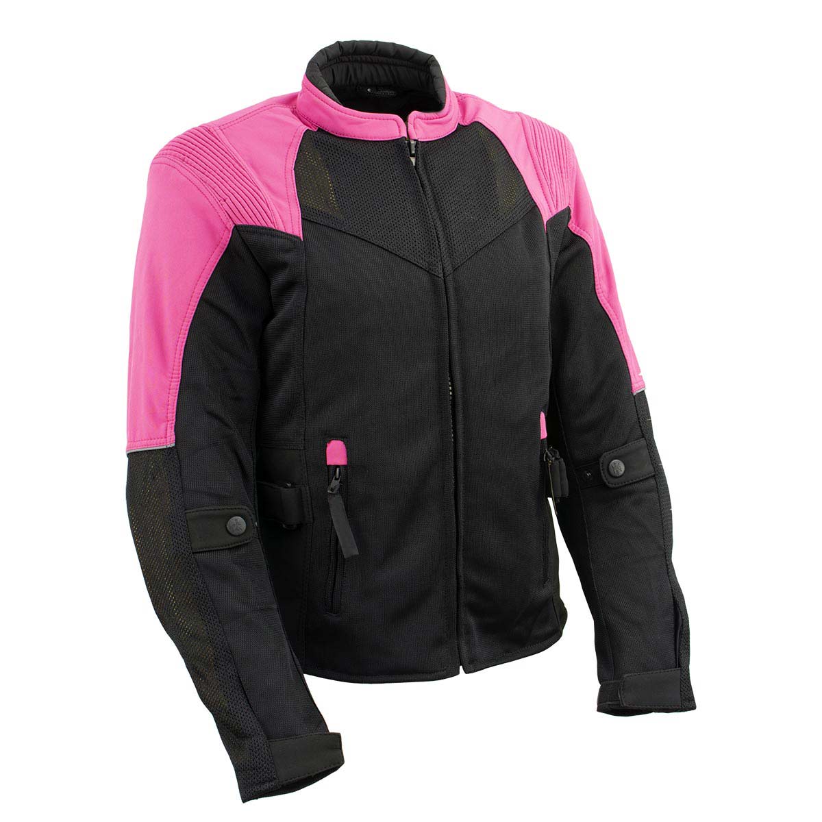Image of Milwaukee Leather Women's Be Cool Black/Fuchsia Textile Motorcycle Jacket w/ CE Armor - MPL22702