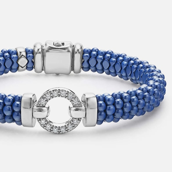 Ultramarine Ceramic Diamond Circle Bracelet | 9mm