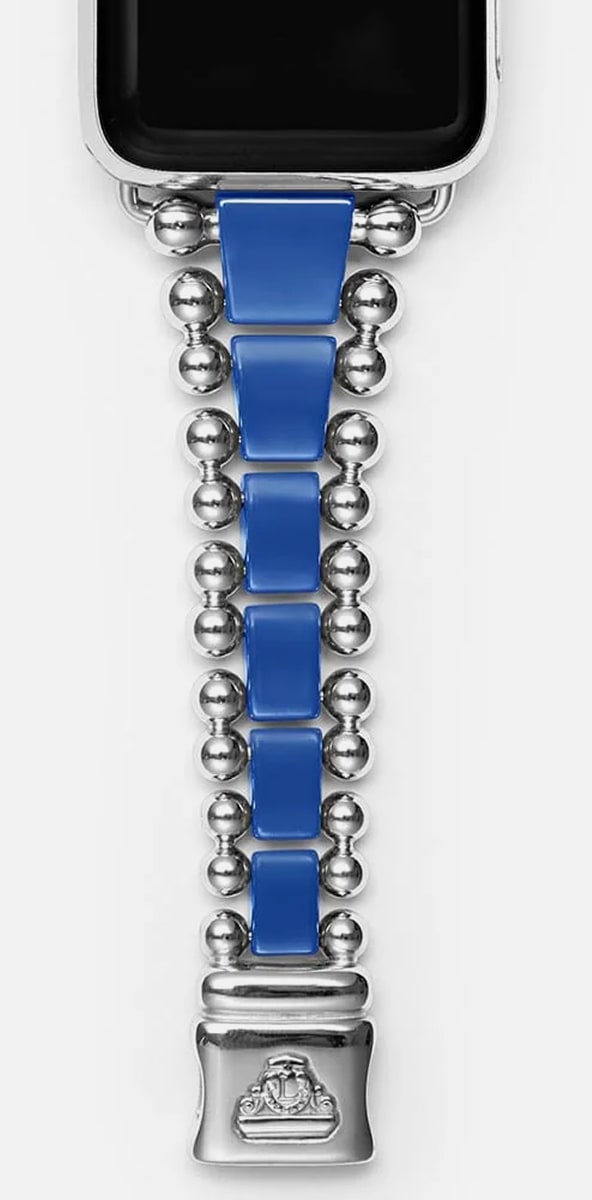 Ultramarine Ceramic and Stainless Steel Watch Bracelet-42-49mm