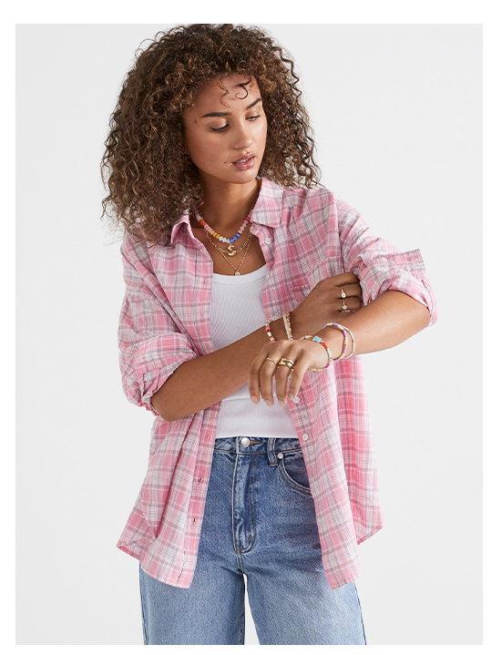 ZALI LINEN BLEND CHECK SHIRT