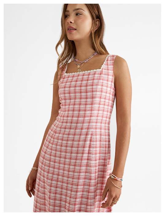 LOUISA LINEN BLEND MIDI DRESS
