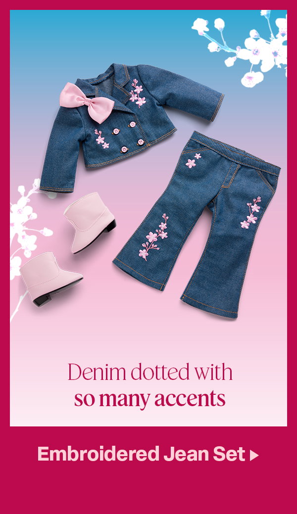 embroidered jean set