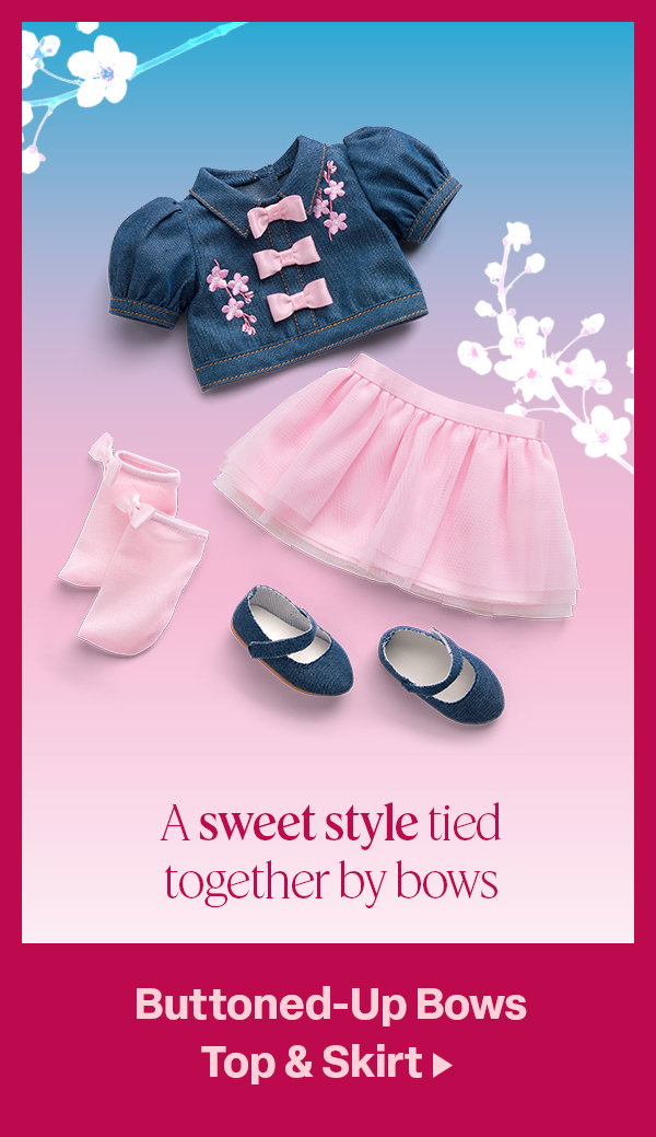 button up bows top and skirts.