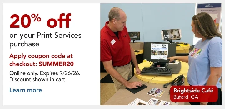 20% off your print services purchase
