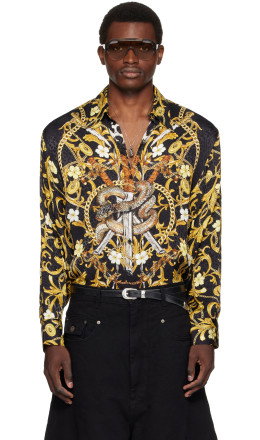 Black & Gold Slim Fit Shirt - LU'U DAN