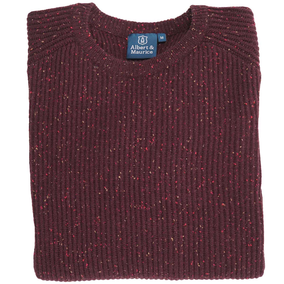 Shop Albert and Maurice Donegal Rib Jumper Damson