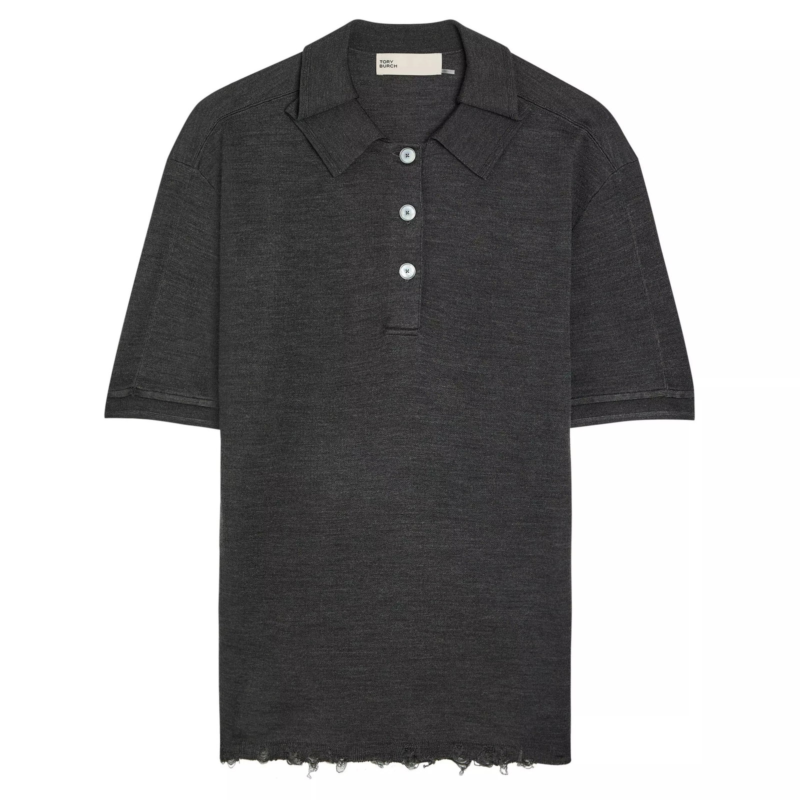 Tory Burch T Oversized Silk Polo Top