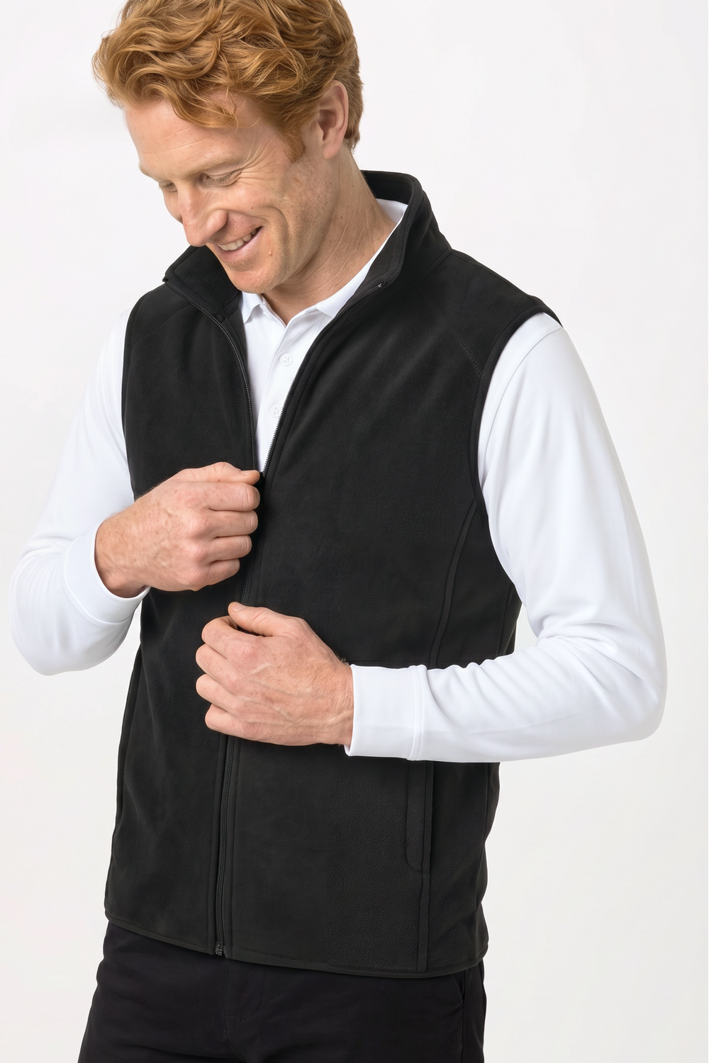 Image of Uneek Unisex Micro Fleece Gilet, Black