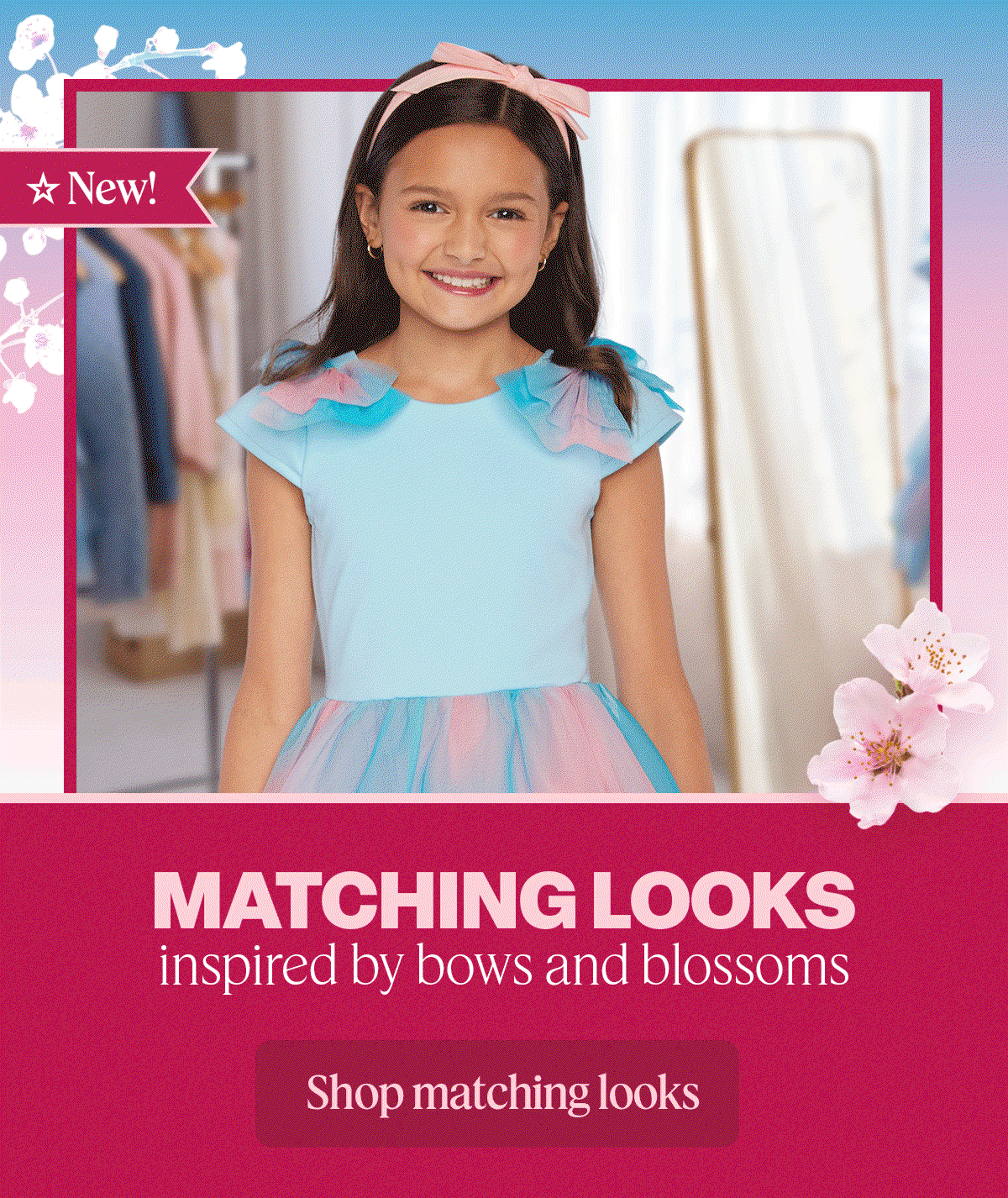 matching looks inspired by bows and blossoms. Shop matching looks