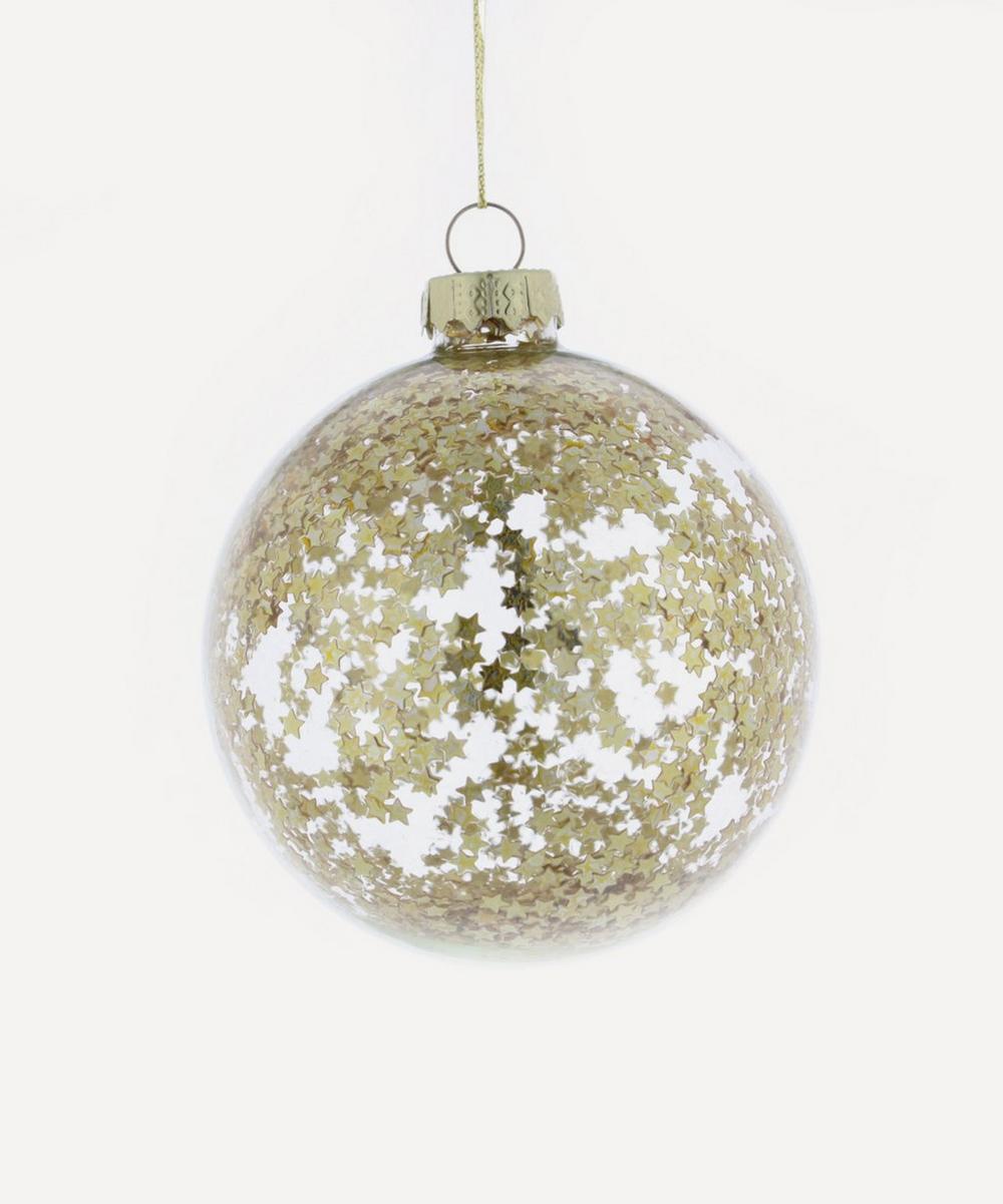 Christmas Glass Gold Star Bauble