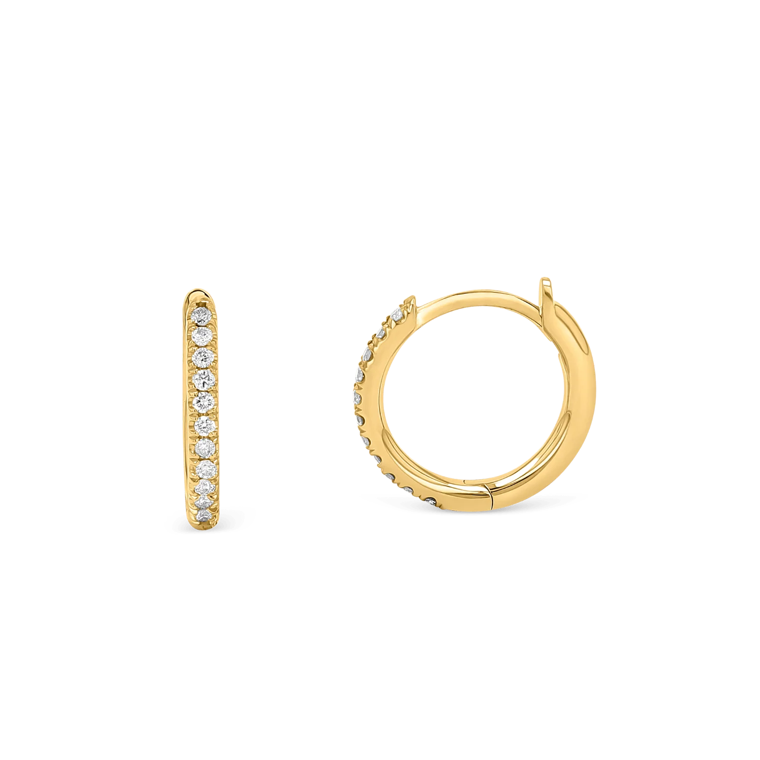 Image of Diamond Huggie Hoop Earrings