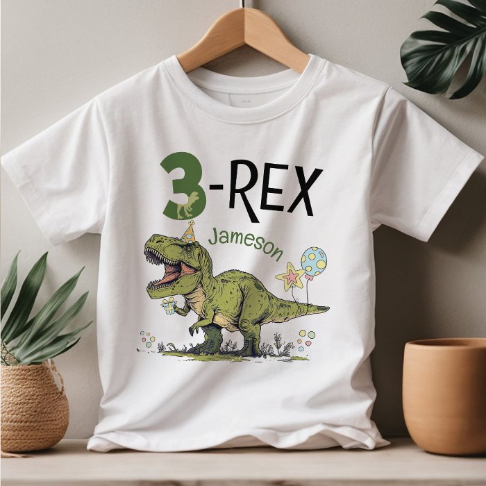 A dinosaur birthday t-shirt