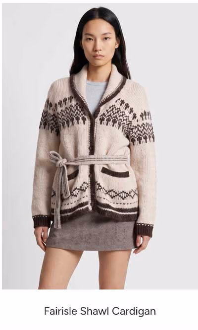 ShoeDazzle Fairisle Shawl Cardigan