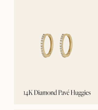 14K Diamond Pave Huggies
