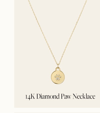 14K Diamond Paw Necklace
