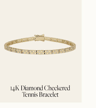 14K Diamond Checkered Tennis Bracelet