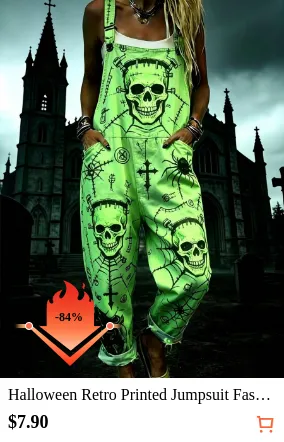 Halloween Retro Printed Jumpsuit...