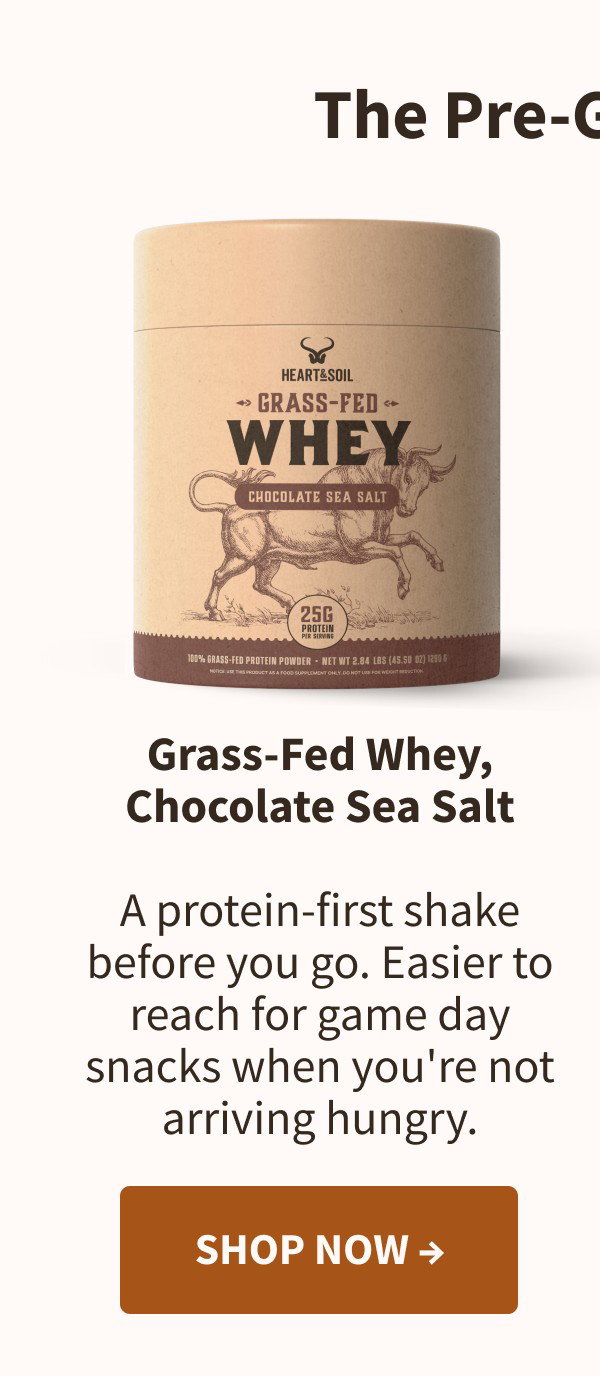 Grass-Fed Whey Protein (Chocolate Sea Salt) | Shop Now 