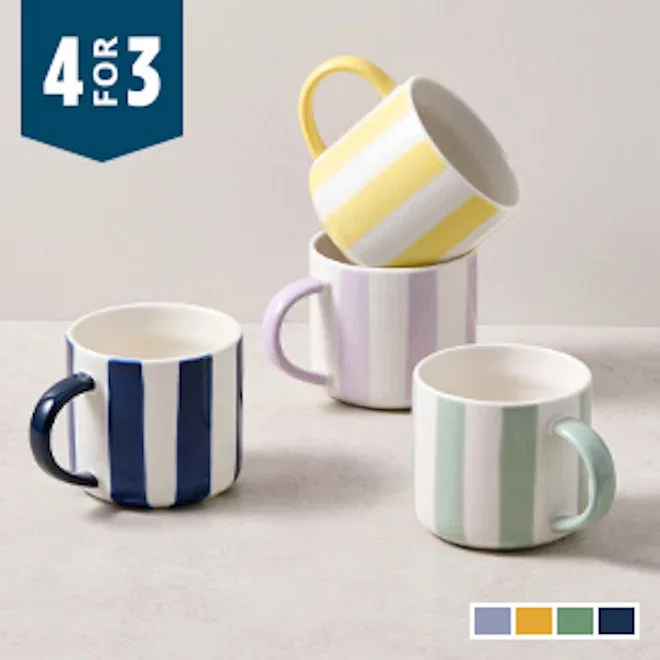 Salisbury & Co Striped Collective Mug, 425ml